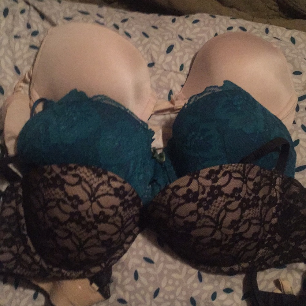 THREE padded underwire bras